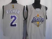 Los Angeles Lakers -2 Fisher Derek Grey 2010 Finals Commemorative Stitched NBA Jersey Los Angeles Lakers -2 Fisher Derek Grey 2010 Finals Commemorative Stitched NBA Jersey