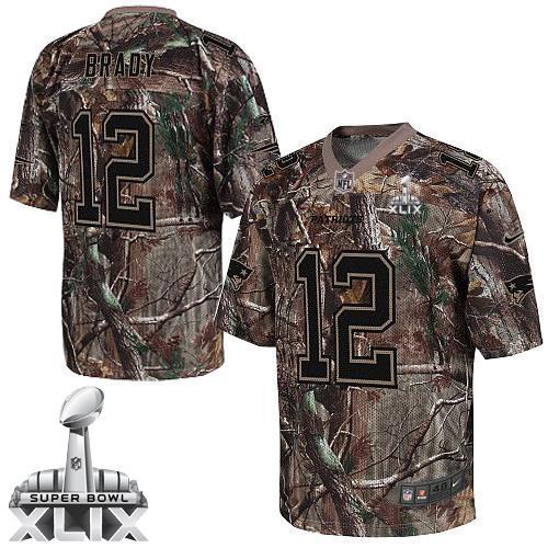 Nike New England Patriots -12 Tom Brady Camo Super Bowl XLIX Mens Stitched NFL Realtree Elite Jersey