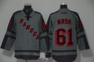 New York Rangers -61 Rick Nash Charcoal Cross Check Fashion Stitched NHL Jersey