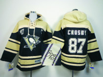 Autographed NHL Pittsburgh Penguins -87 Sidney Crosby Black Sawyer Hooded Sweatshirt Jersey Autographed NHL Pittsburgh Penguins -87 Sidney Crosby Black Sawyer Hooded Sweatshirt Jersey