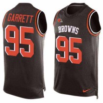 Nike Browns -95 Myles Garrett Brown Team Color Stitched NFL Limited Tank Top Jersey Nike Browns -95 Myles Garrett Brown Team Color Stitched NFL Limited Tank Top Jersey