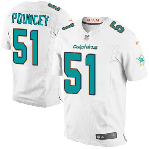 Nike Miami Dolphins #51 Mike Pouncey White Men’s Stitched NFL New Elite Jersey