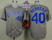 Kansas City Royals -40 Kelvin Herrera Grey Cool Base W 2015 World Series Patch Stitched MLB Jersey Kansas City Royals -40 Kelvin Herrera Grey Cool Base W 2015 World Series Patch Stitched MLB Jersey