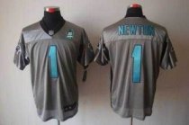 Nike Panthers -1 Cam Newton Grey Shadow With 20TH Season Patch Stitched Jersey Nike Panthers -1 Cam Newton Grey Shadow With 20TH Season Patch Stitched Jersey