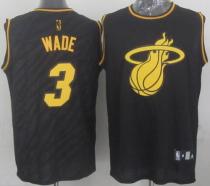 Miami Heat -3 Dwyane Wade Black Precious Metals Fashion Stitched NBA Jersey Miami Heat -3 Dwyane Wade Black Precious Metals Fashion Stitched NBA Jersey