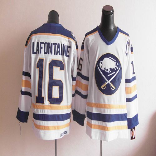 CCM Throwback Buffalo Sabres -16 Lafontaine White Stitched NHL Jersey