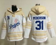 Los Angeles Dodgers -31 Joc Pederson White Sawyer Hooded Sweatshirt MLB Hoodie