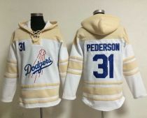 Los Angeles Dodgers -31 Joc Pederson White Sawyer Hooded Sweatshirt MLB Hoodie Los Angeles Dodgers -31 Joc Pederson White Sawyer Hooded Sweatshirt MLB Hoodie
