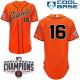 San Francisco Giants #16 Angel Pagan Orange Cool Base W 2014 World Series Champions Patch Stitched M