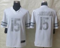 Nike Chicago Bears -15 Brandon Marshall White NFL Limited Platinum Jersey