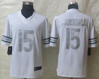 Nike Chicago Bears -15 Brandon Marshall White NFL Limited Platinum Jersey