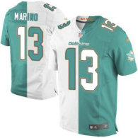 Nike Dolphins -13 Dan Marino Aqua Green White Stitched NFL Elite Split Jersey