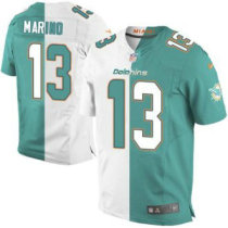 Nike Dolphins -13 Dan Marino Aqua Green White Stitched NFL Elite Split Jersey Nike Dolphins -13 Dan Marino Aqua Green White Stitched NFL Elite Split Jersey