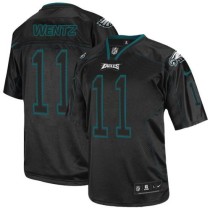 Nike Philadelphia Eagles -11 Carson Wentz Lights Out Black Stitched NFL Elite Jersey Nike Philadelphia Eagles -11 Carson Wentz Lights Out Black Stitched NFL Elite Jersey