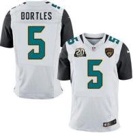 Nike Jacksonville Jaguars #5 Blake Bortles White With 20TH Season Patch Men's Stitched NFL Elite Jer