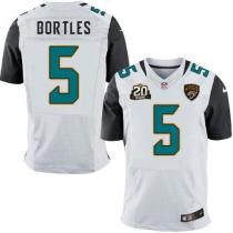Nike Jacksonville Jaguars #5 Blake Bortles White With 20TH Season Patch Men's Stitched NFL Elite Jer