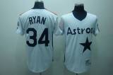 Mitchell and Ness Houston Astros #34 Nolan Ryan Stitched White Throwback MLB Jersey