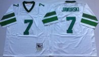 Mitchell And Ness Eagles -7 Ron Jaworski White Throwback Stitched NFL Jersey