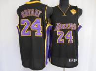 Los Angeles Lakers -24 Kobe Bryant Stitched Black Purple Number Final Patch NBA Jerseys