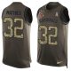 Nike Cardinals -32 Tyrann Mathieu Green Stitched NFL Limited Salute To Service Tank Top Jersey