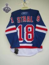 New York Rangers -18 Marc Staal Blue With 2014 Stanley Cup Finals Stitched NHL Jersey New York Rangers -18 Marc Staal Blue With 2014 Stanley Cup Finals Stitched NHL Jersey