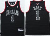 Chicago Bulls -1 Derrick Rose Black Shadow Red Strip Stitched NBA Jersey