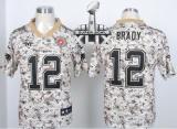 Nike New England Patriots -12 Tom Brady Camo USMC Super Bowl XLIX Mens Stitched NFL Elite Jersey