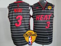 Miami Heat -3 Dwyane Wade Black Grey Groove Finals Patch Stitched NBA Jersey Miami Heat -3 Dwyane Wade Black Grey Groove Finals Patch Stitched NBA Jersey