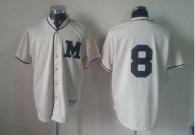 Milwaukee Brewers -8 Ryan Braun Cream 1913 Turn Back The Clock Stitched MLB Jersey