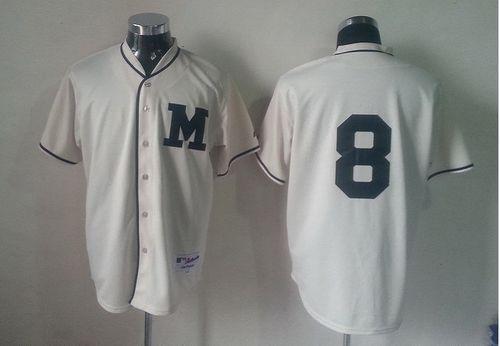 Milwaukee Brewers -8 Ryan Braun Cream 1913 Turn Back The Clock Stitched MLB Jersey
