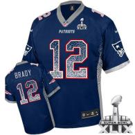 Nike New England Patriots -12 Tom Brady Navy Blue Team Color Super Bowl XLIX Mens Stitched NFL Elite