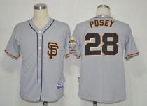 San Francisco Giants #28 Buster Posey Grey Cool Base 2012 Road 2 Stitched MLB Jersey