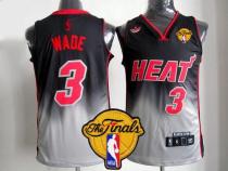 Miami Heat -3 Dwyane Wade Black Grey Fadeaway Fashion Finals Patch Stitched NBA Jersey Miami Heat -3 Dwyane Wade Black Grey Fadeaway Fashion Finals Patch Stitched NBA Jersey