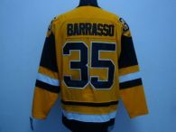 Pittsburgh Penguins -35 Tom Barrasso Stitched Mitchell&Ness Yellow NHL Jersey