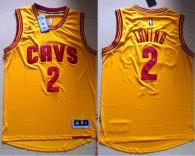 Cleveland Cavaliers #2 Kyrie Irving Gold Revolution 30 Stitched Youth NBA Jersey