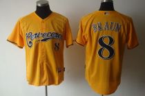 Milwaukee Brewers -8 Ryan Braun Yellow Cerveceros Cool Base Stitched MLB Jersey