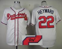 Atlanta Braves #22 Jason Heyward White Cool Base Autographed Stitched MLB Jersey Atlanta Braves #22 Jason Heyward White Cool Base Autographed Stitched MLB Jersey