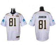 Nike Detroit Lions -81 Calvin Johnson White 2016 Pro Bowl Stitched NFL Elite Jersey