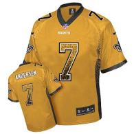 Nike New Orleans Saints #7 Morten Andersen Gold Men's Stitched NFL Elite Drift Fashion Jersey