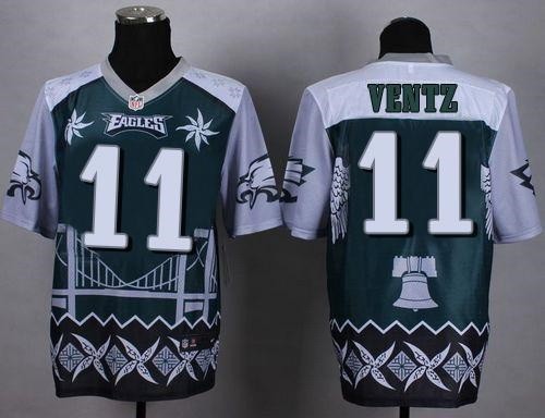 Nike Philadelphia Eagles -11 Carson Wentz Midnight Green Stitched NFL Elite Noble Fashion Jersey