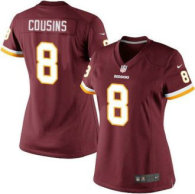 Nike Washington Redskins -8 Kirk Cousins Burgundy Red Team Color Women Jersey