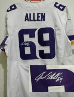 2013 New Minnesota Vikings -69 Jared Alle White Jerseys(Signed Elite)