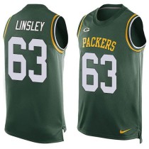 Nike Green Bay Packers -63 Corey Linsley Green Team Color Stitched NFL Limited Tank Top Jersey Nike Green Bay Packers -63 Corey Linsley Green Team Color Stitched NFL Limited Tank Top Jersey