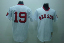 Mitchell and Ness Boston Red Sox #19 Fred Lynn Stitched White Throwback MLB Jersey Mitchell and Ness Boston Red Sox #19 Fred Lynn Stitched White Throwback MLB Jersey
