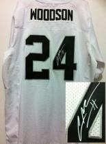 Nike Oakland Raiders #24 Charles Woodson White Men's Stitched NFL Elite Autographed Jersey Nike Oakland Raiders #24 Charles Woodson White Men's Stitched NFL Elite Autographed Jersey