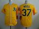 Oakland Athletics #37 Brandon Moss Yellow Cool Base Stitched MLB Jersey