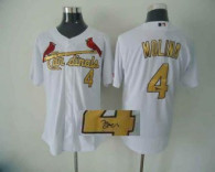 MLB St Louis Cardinals #4 Yadier Molina Stitched White Gold Autographed Jersey