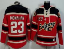 Calgary Flames -23 Sean Monahan Red Black Sawyer Hooded Sweatshirt Stitched NHL Jersey Calgary Flames -23 Sean Monahan Red Black Sawyer Hooded Sweatshirt Stitched NHL Jersey