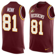 Nike Redskins -81 Art Monk Burgundy Red Team Color Stitched NFL Limited Tank Top Jersey