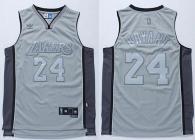 Los Angeles Lakers -24 Kobe Bryant Stitched Grey Anniversary Style NBA Jersey